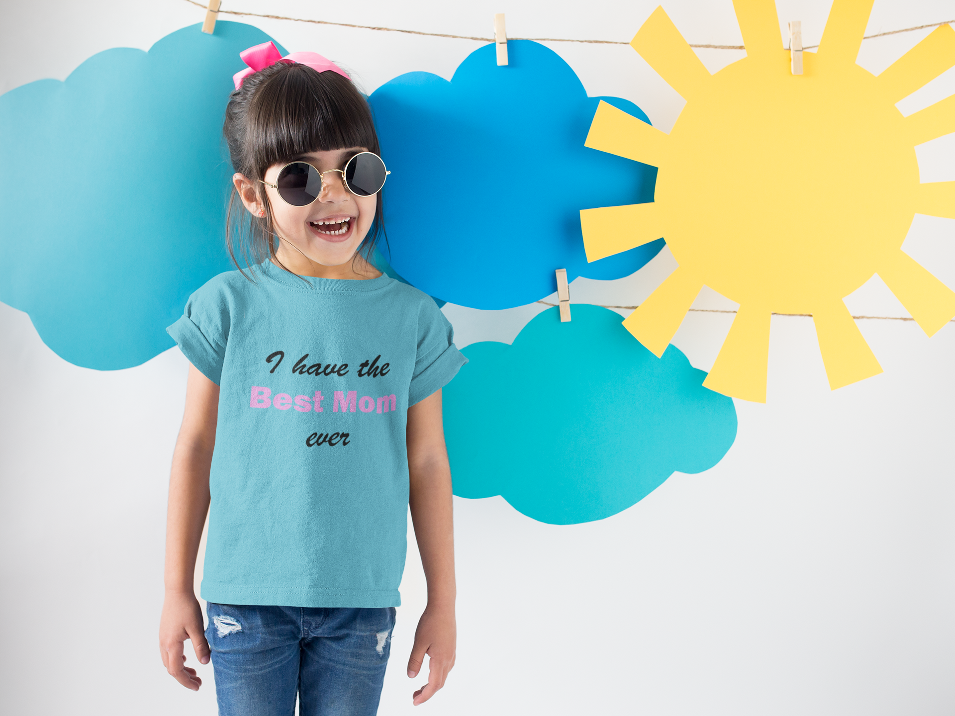 I Have Best Mom Ever Half Sleeves T-Shirt For Girls -FunkyTeesClub