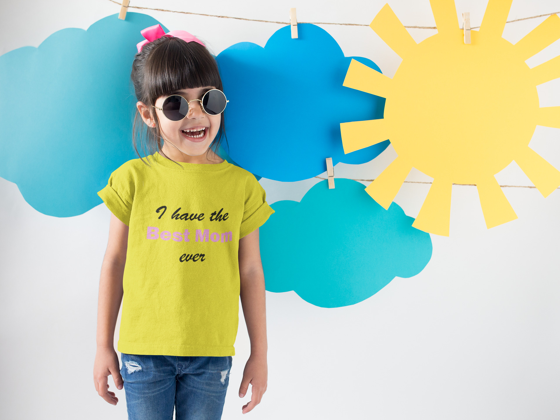 I Have Best Mom Ever Half Sleeves T-Shirt For Girls -FunkyTeesClub