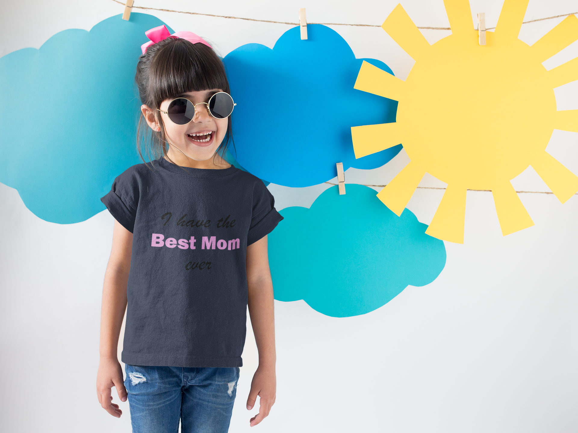 I Have Best Mom Ever Half Sleeves T-Shirt For Girls -FunkyTeesClub