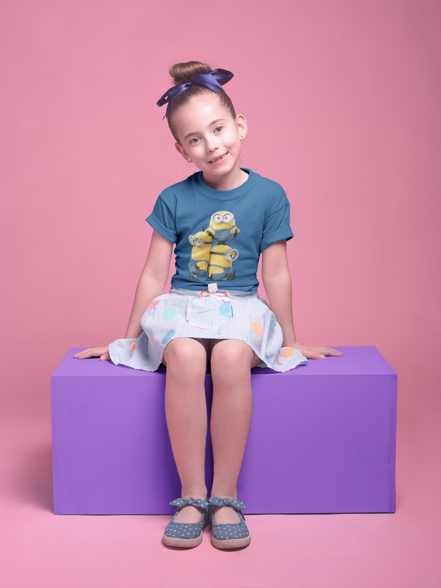 Cute Cartoon Half Sleeves T-Shirt For Girls -FunkyTeesClub