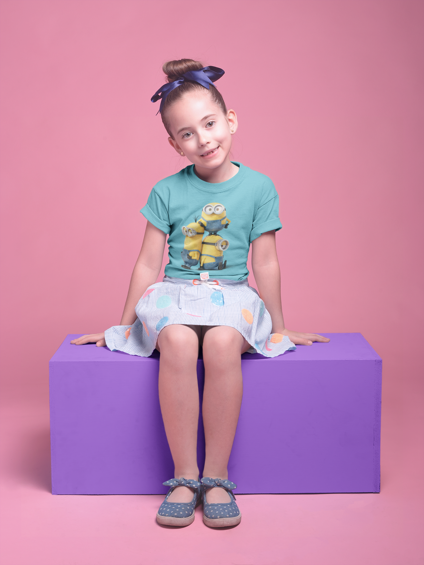 Cute Cartoon Half Sleeves T-Shirt For Girls -FunkyTeesClub