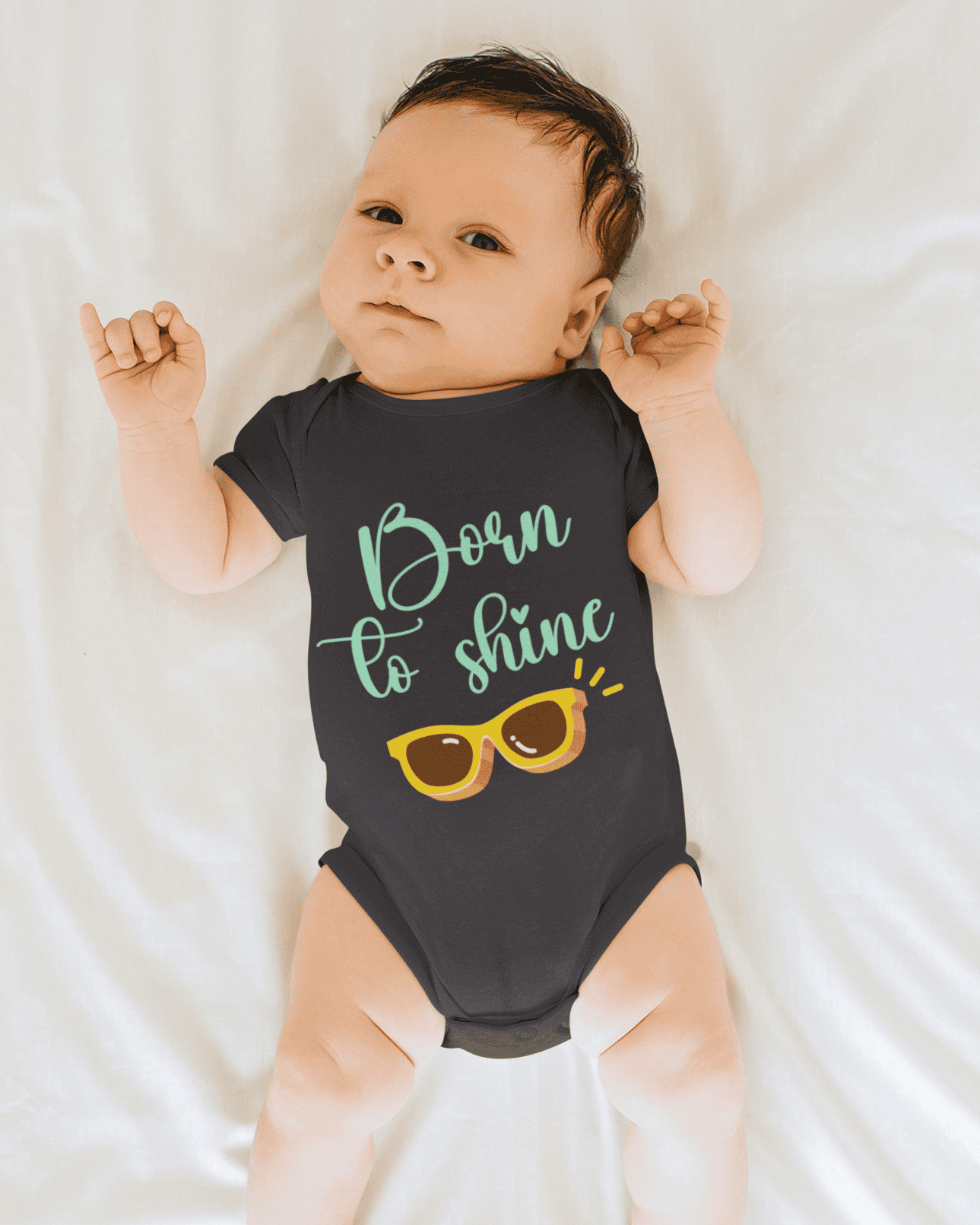 Born To Shine New Born Rompers for Baby Boy- FunkyTeesClub