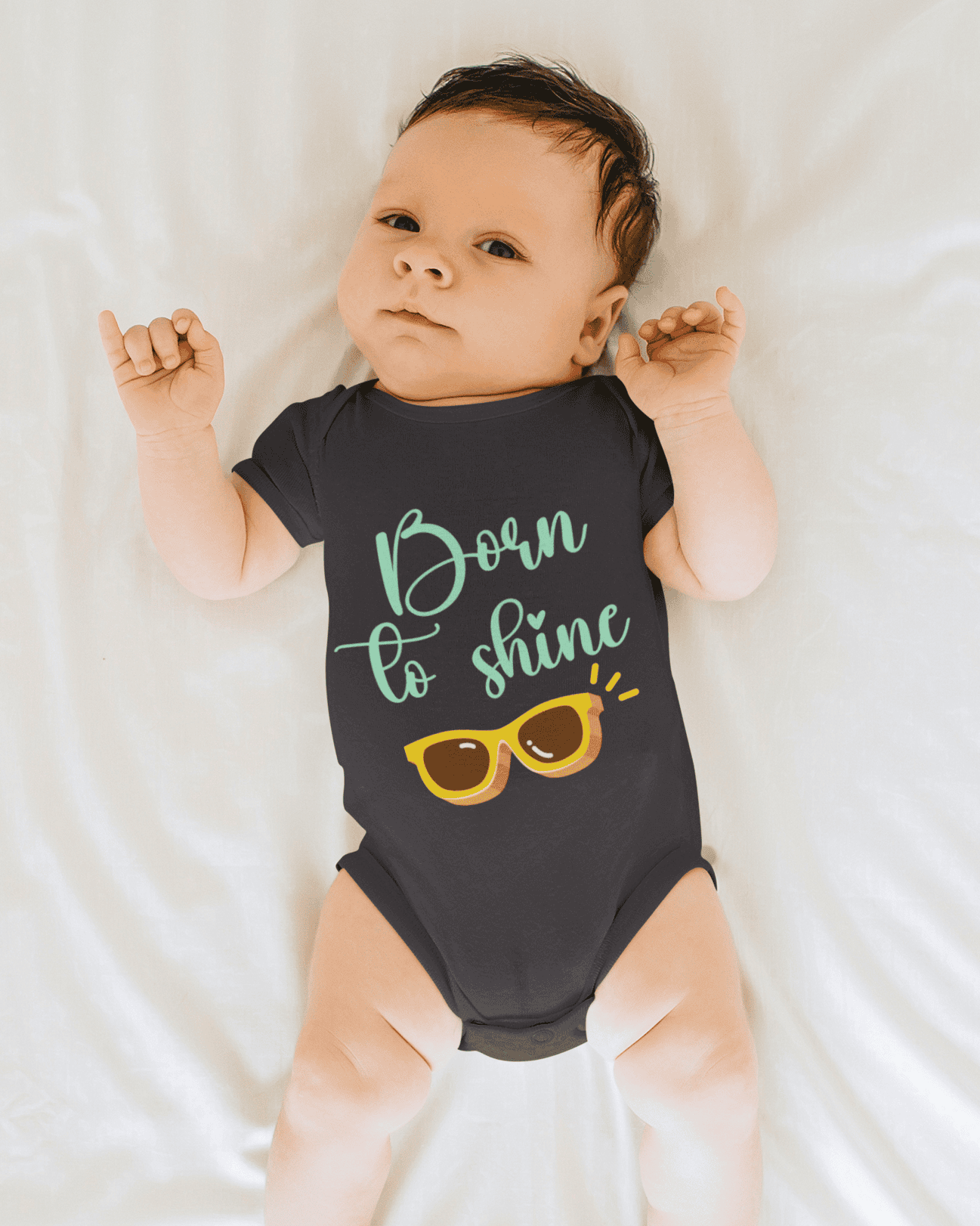 Born To Shine New Born Rompers for Baby Girl- FunkyTeesClub