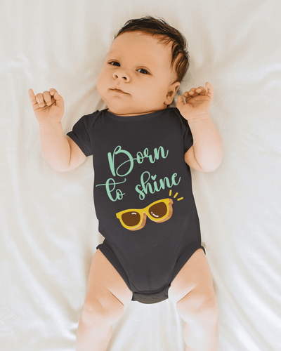 Born To Shine New Born Rompers for Baby Girl- FunkyTeesClub
