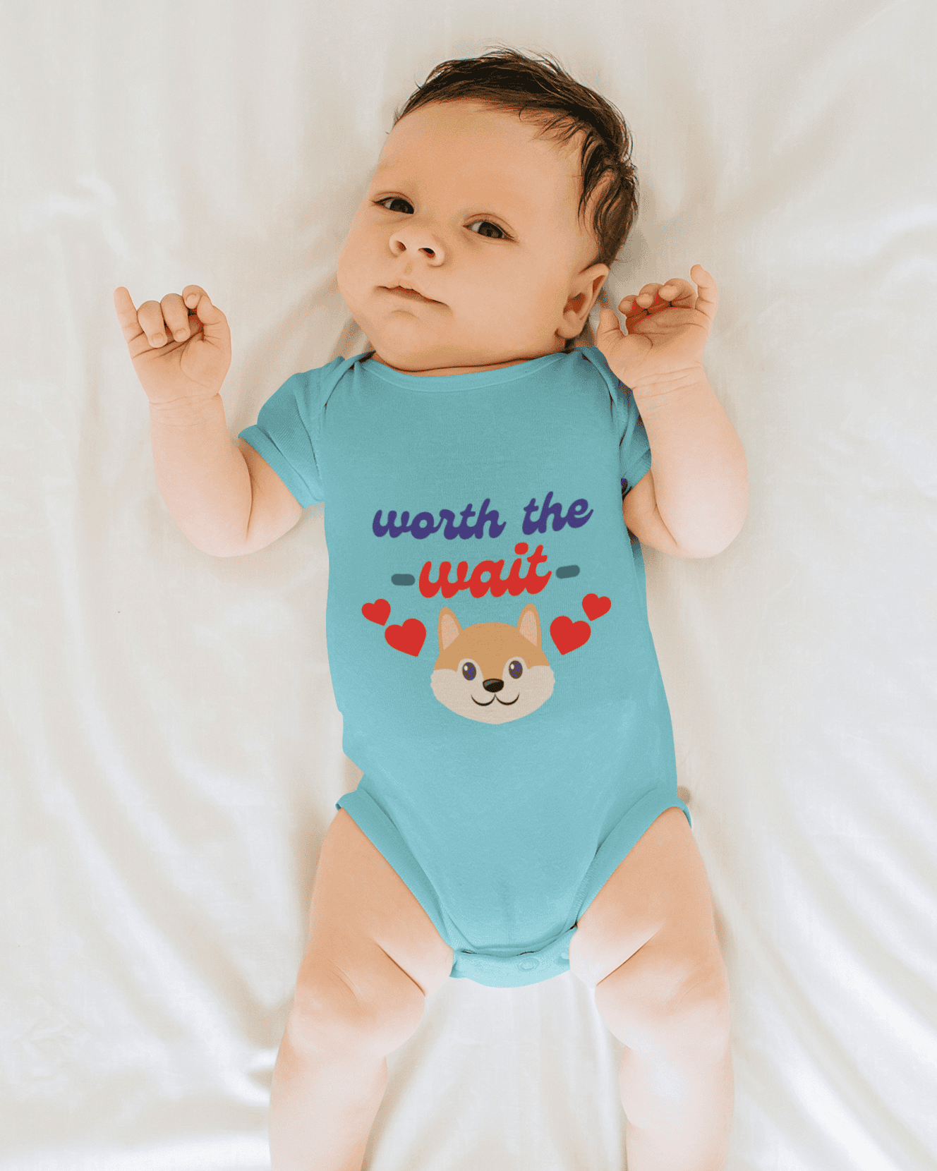 Worth The Wait New Born Rompers for Baby Boy- FunkyTeesClub