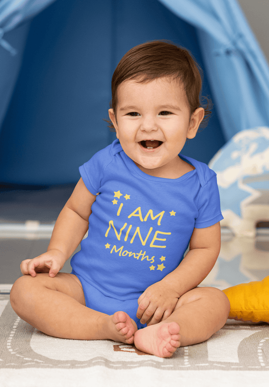 I Am Nine Months Rompers for Baby Boy- FunkyTeesClub