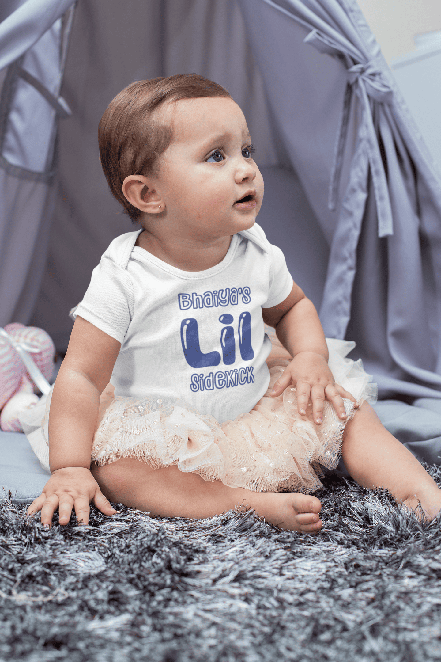 Bhaiyas Little Sidekick Rakshabandhan Rompers for Baby Girl- FunkyTeesClub