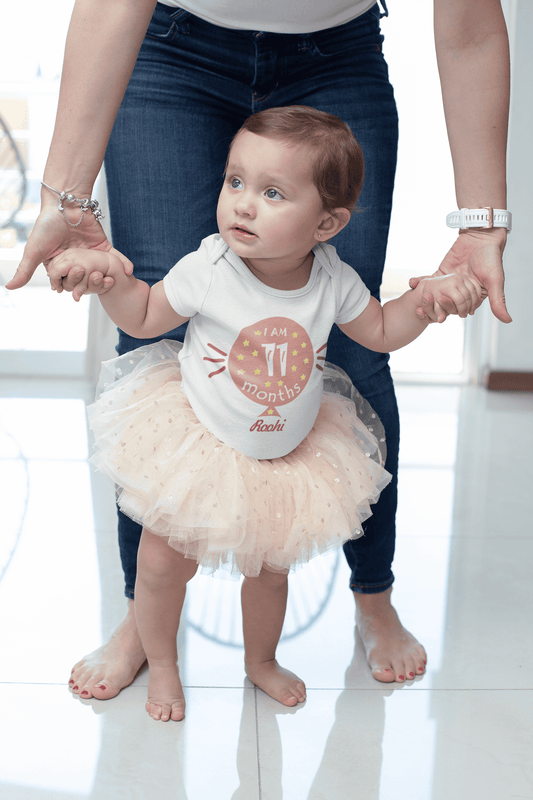 I Am Eleven Months Rompers for Baby Girl- FunkyTeesClub