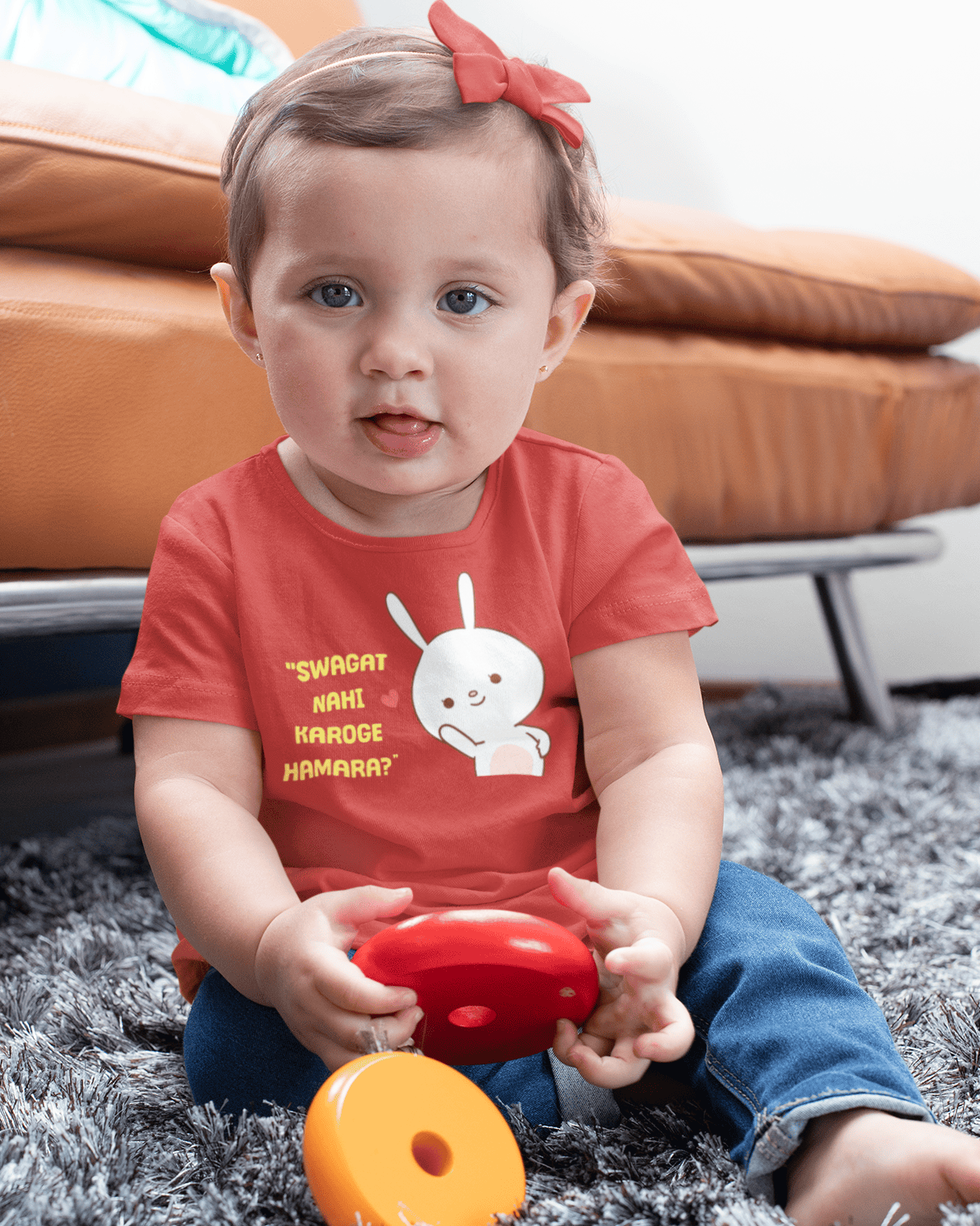 Swagat Nahi Karoge Hamara New Born Half Sleeves T-Shirt For Girls -FunkyTeesClub