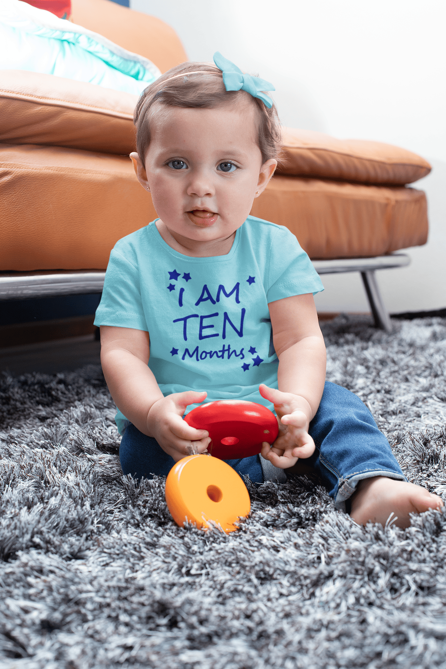 I Am Ten Months Half Sleeves T-Shirt For Girls -FunkyTeesClub