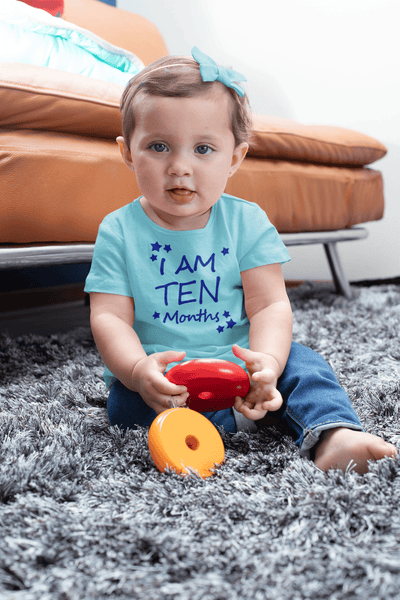 I Am Ten Months Half Sleeves T-Shirt For Girls -FunkyTeesClub