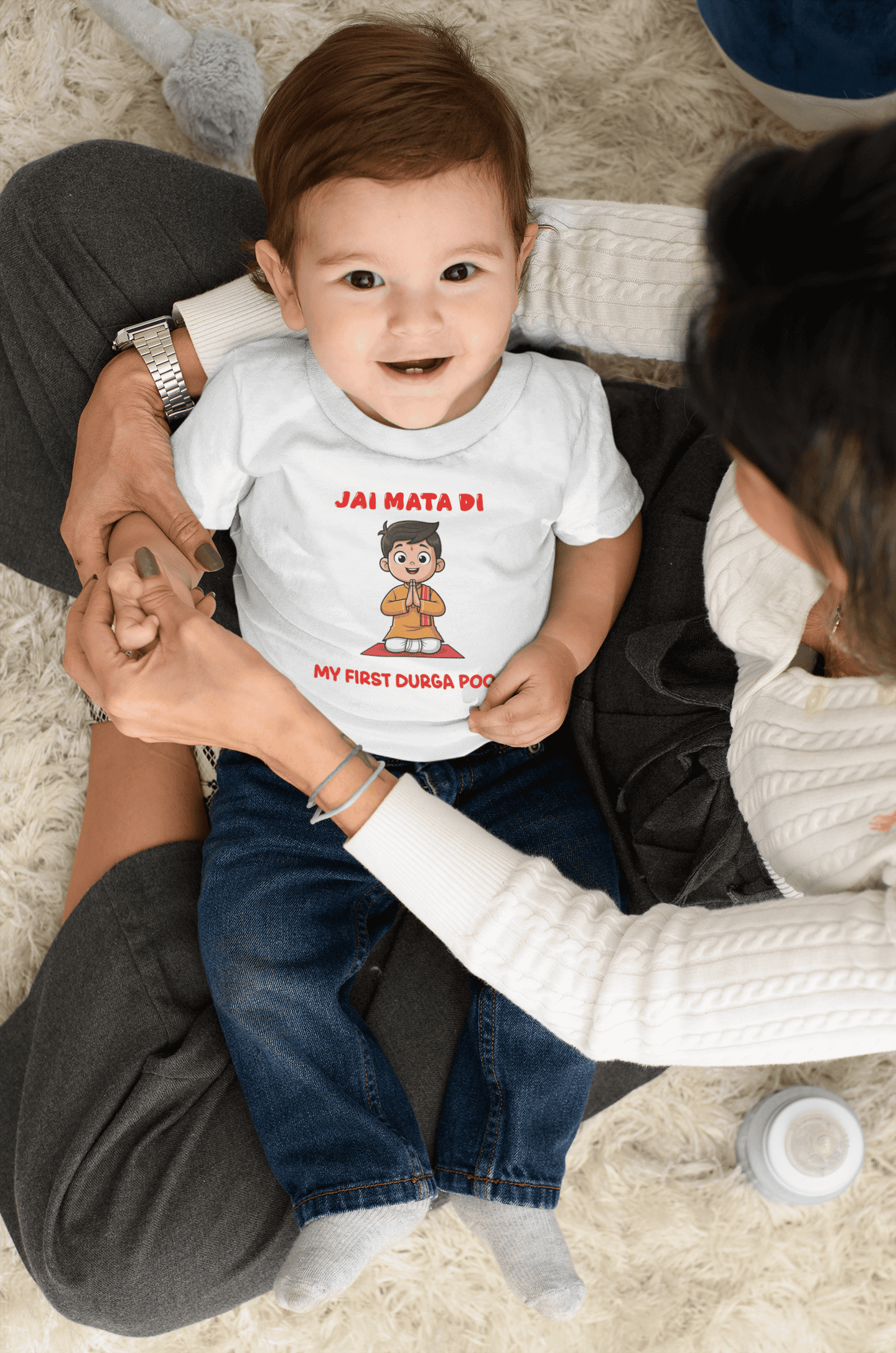 Jai Mata Di Durga Pooja Half Sleeves T-Shirt for Boys -FunkyTeesClub