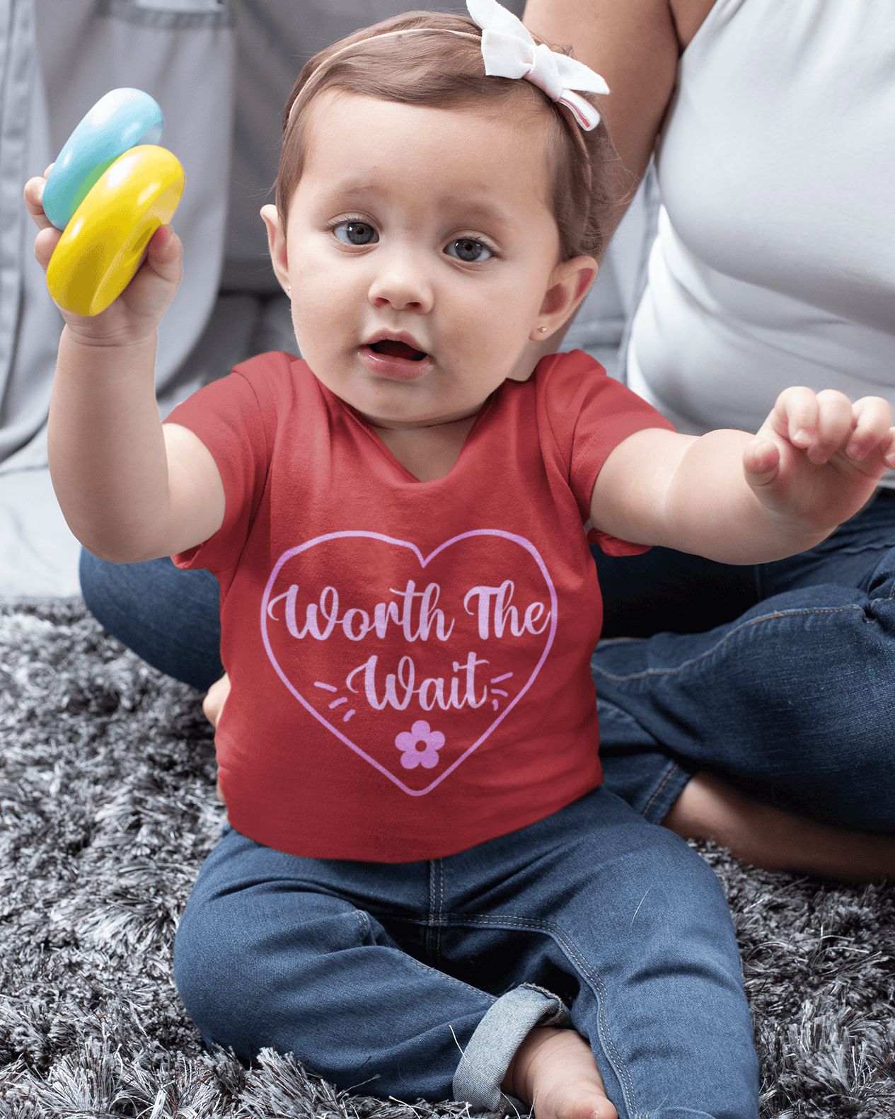 Worth The Wait Cute New Born Half Sleeves T-Shirt For Girls -FunkyTeesClub