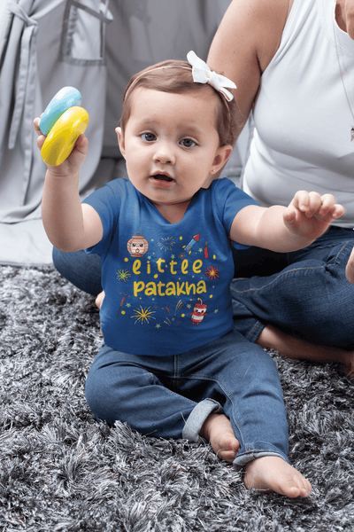 Little Patakha Diwali Half Sleeves T-Shirt For Girls -FunkyTeesClub