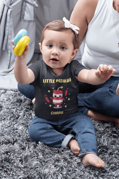 Little Patakha Diwali Half Sleeves T-Shirt For Girls -FunkyTeesClub