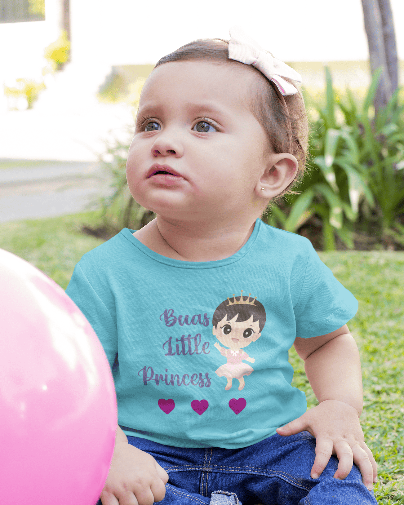 Bua's Little Princess New Born Half Sleeves T-Shirt For Girls -FunkyTeesClub