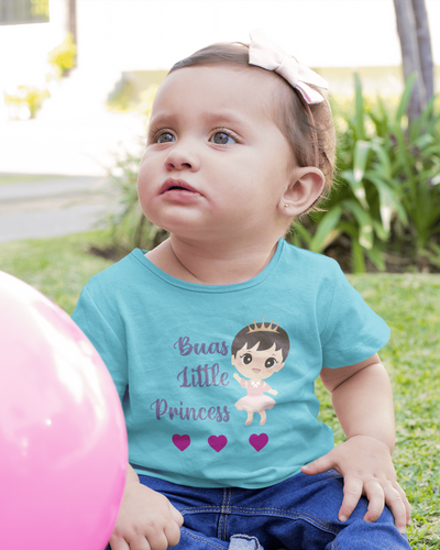 Bua's Little Princess New Born Half Sleeves T-Shirt For Girls -FunkyTeesClub