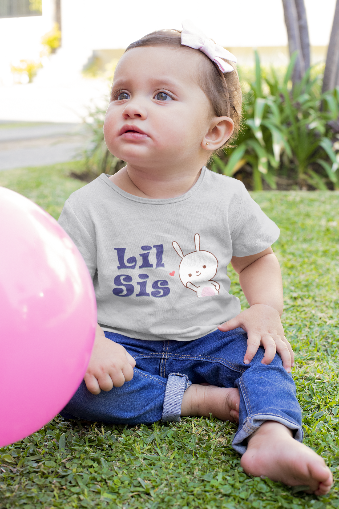 Lil Sis Rakshabandhan Half Sleeves T-Shirt For Girls -FunkyTeesClub