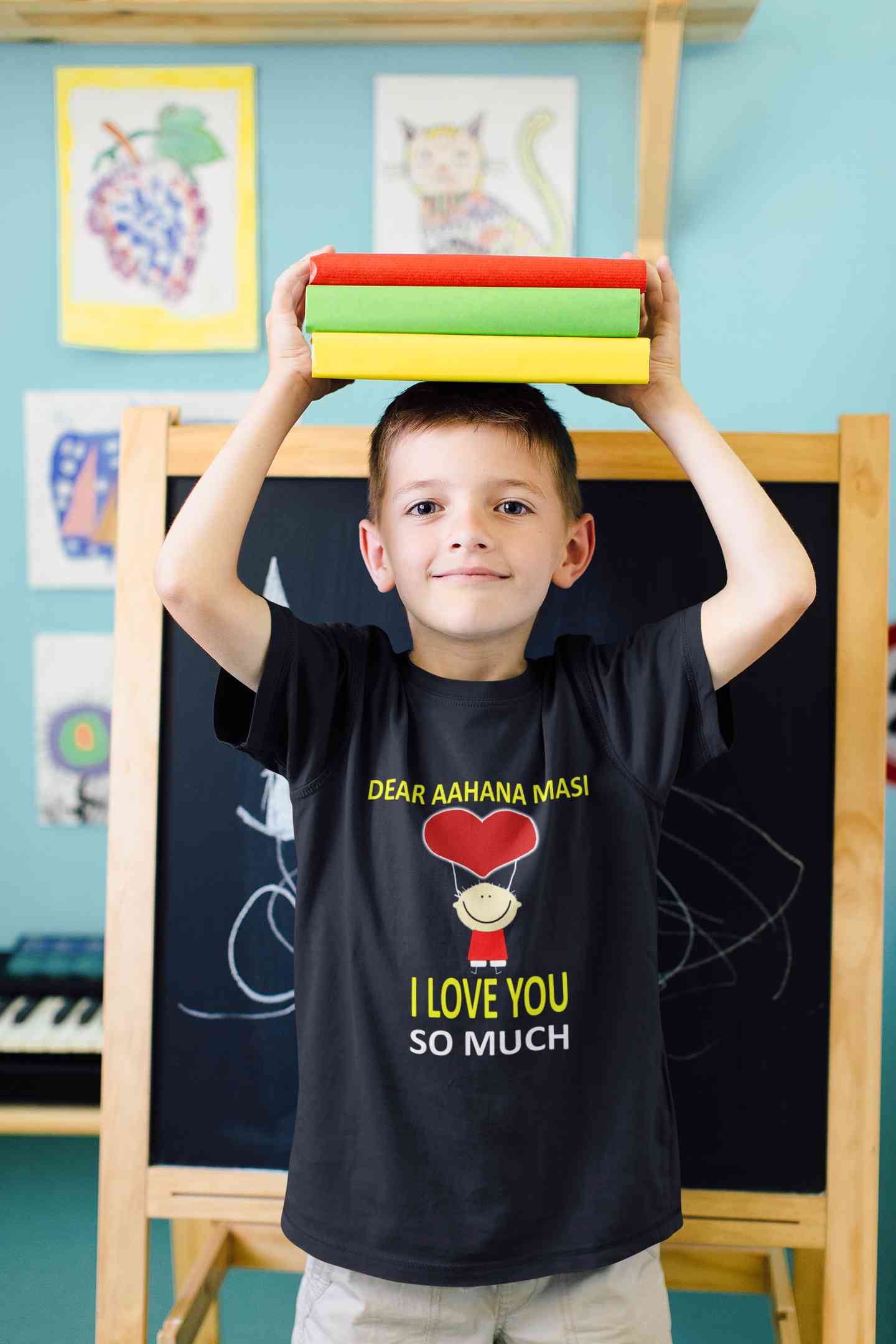 Custom Name I love My Masi So Much Half Sleeves T-Shirt for Boy-FunkyTeesClub