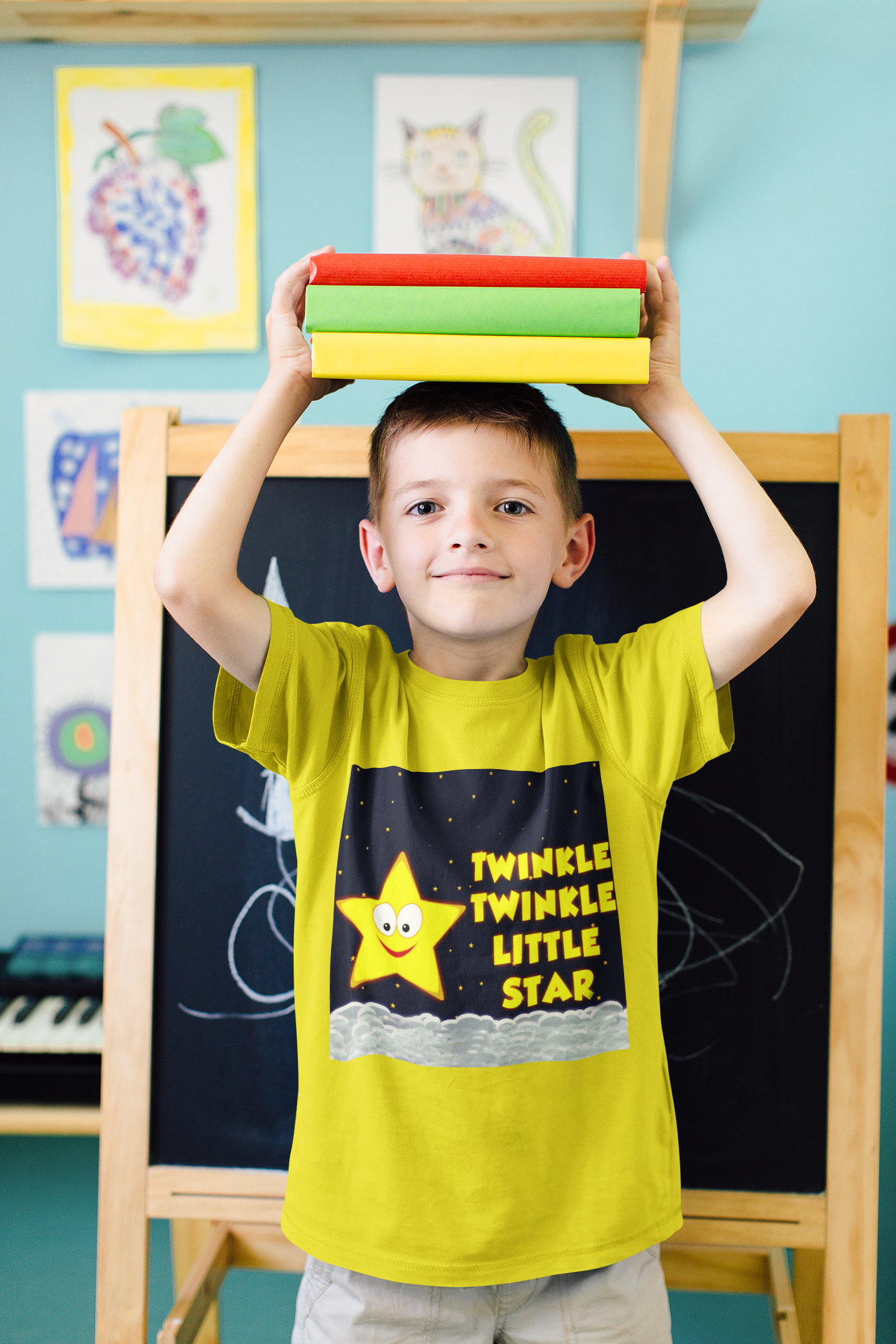 Twinkle Twinkle Little Star Poem Half Sleeves T-Shirt for Boy-FunkyTeesClub