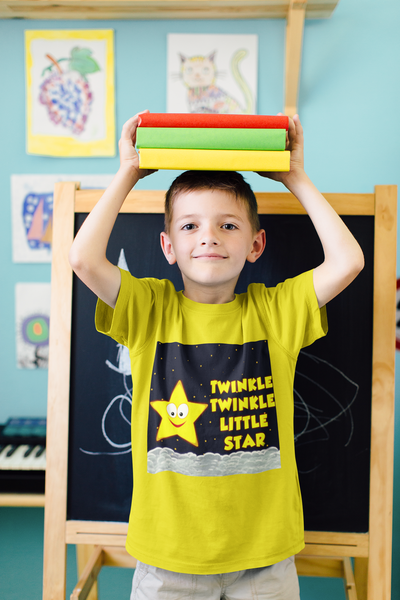 Twinkle Twinkle Little Star Poem Half Sleeves T-Shirt for Boy-FunkyTeesClub