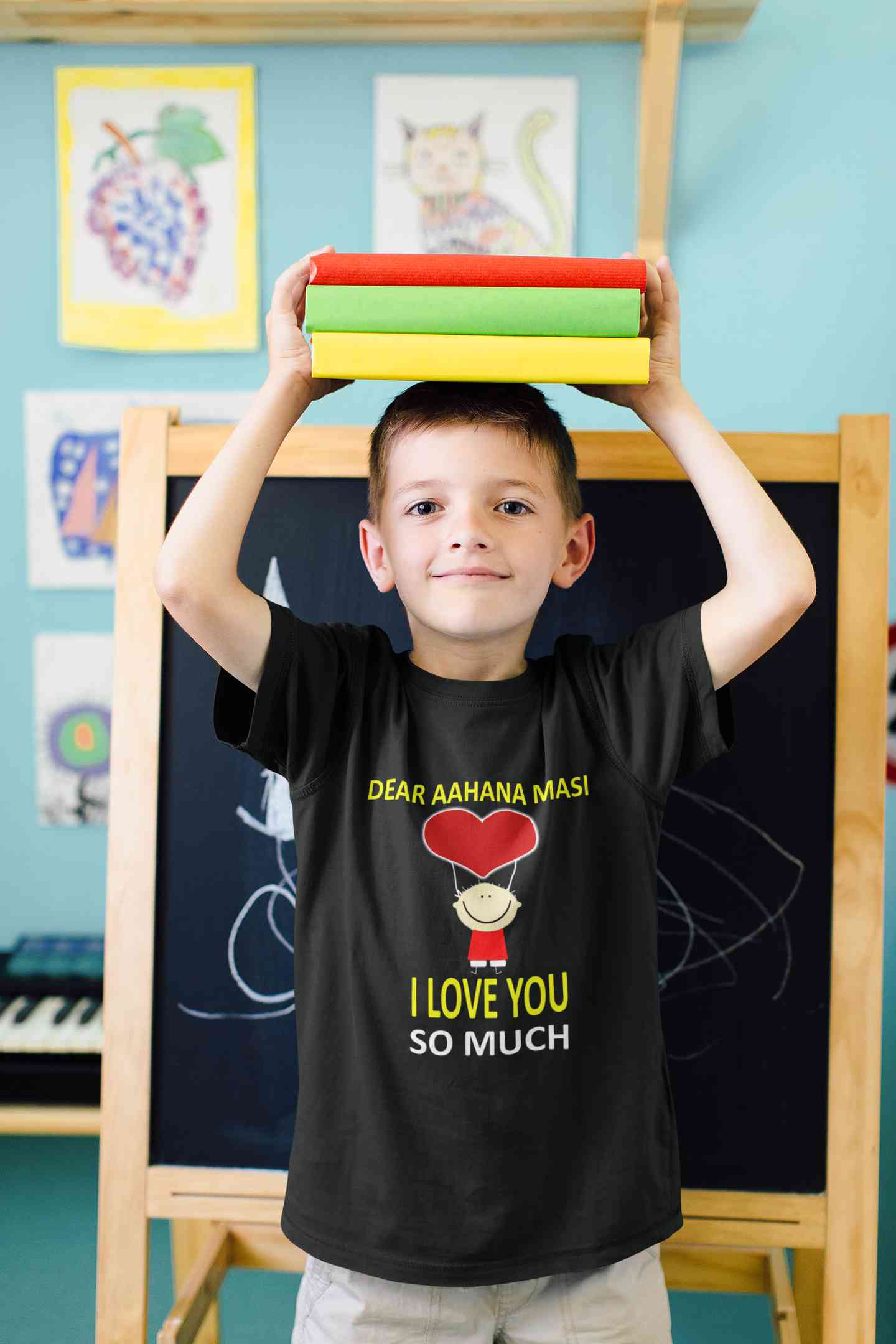 Custom Name I love My Masi So Much Half Sleeves T-Shirt for Boy-FunkyTeesClub
