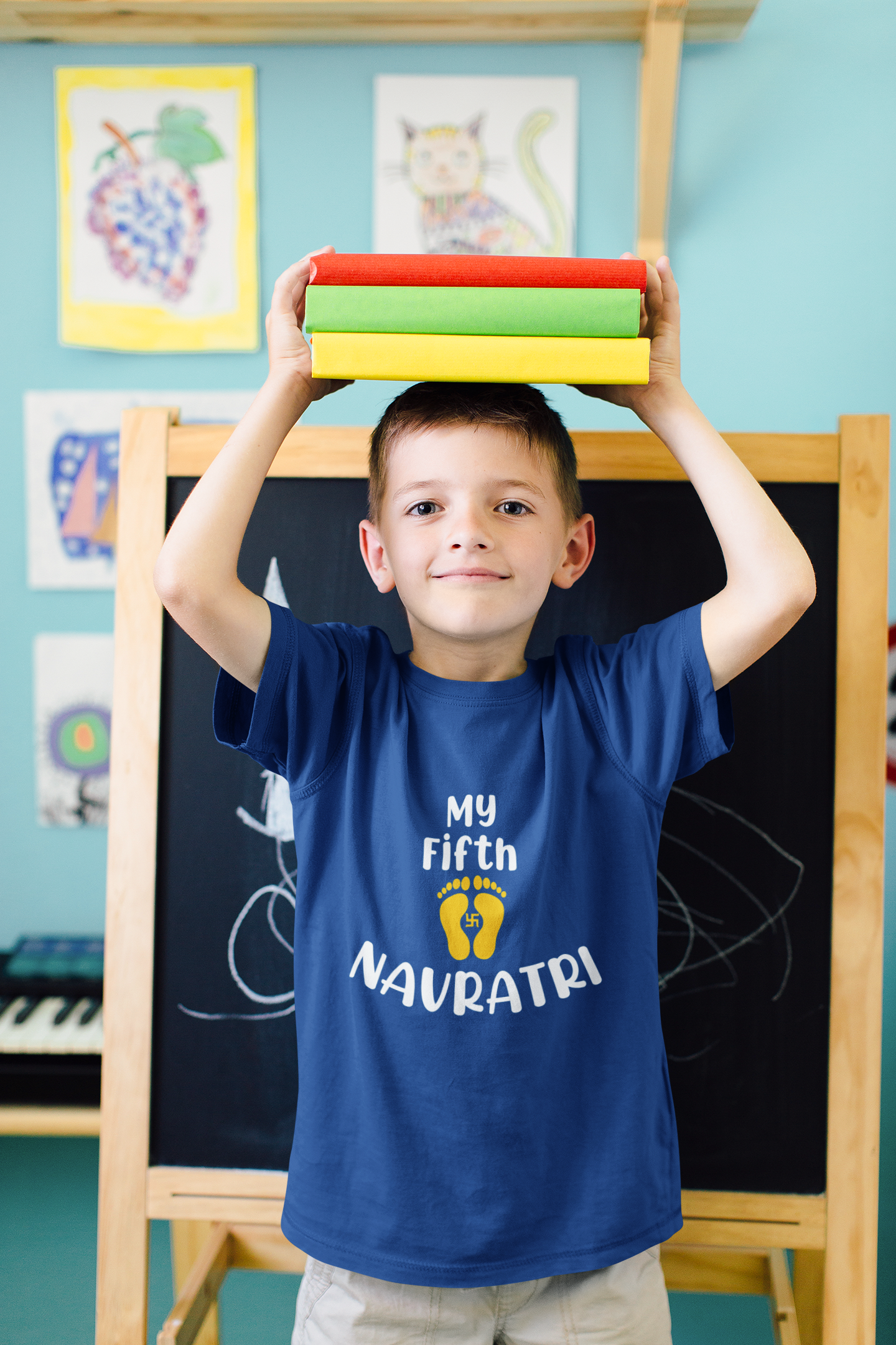 My Fifth Navratri Half Sleeves T-Shirt for Boy-FunkyTeesClub