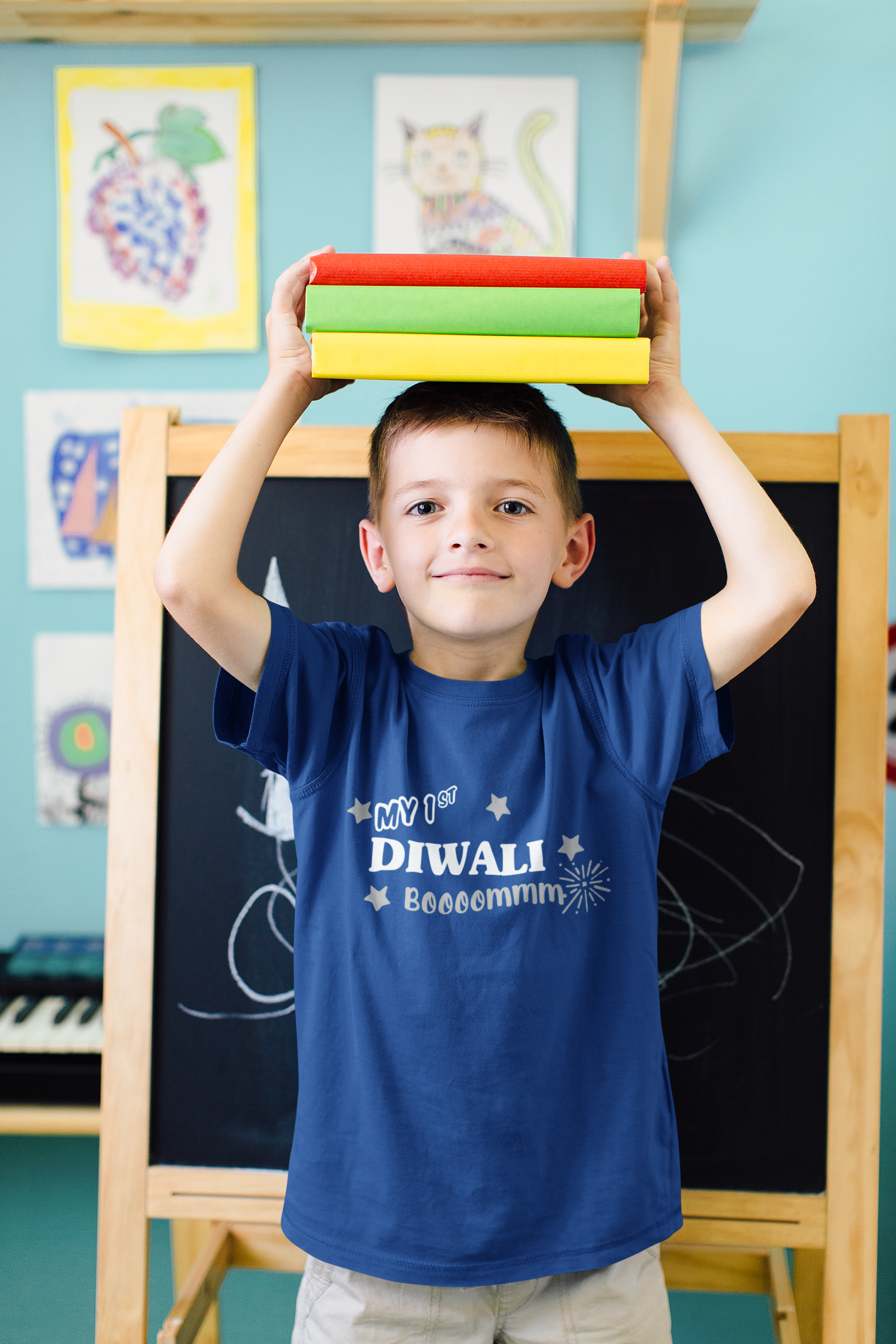 My First Diwali Boommm Half Sleeves T-Shirt for Boy-FunkyTeesClub