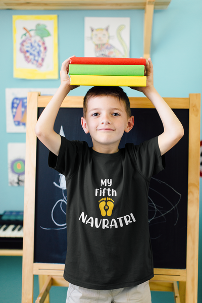 My Fifth Navratri Half Sleeves T-Shirt for Boy-FunkyTeesClub