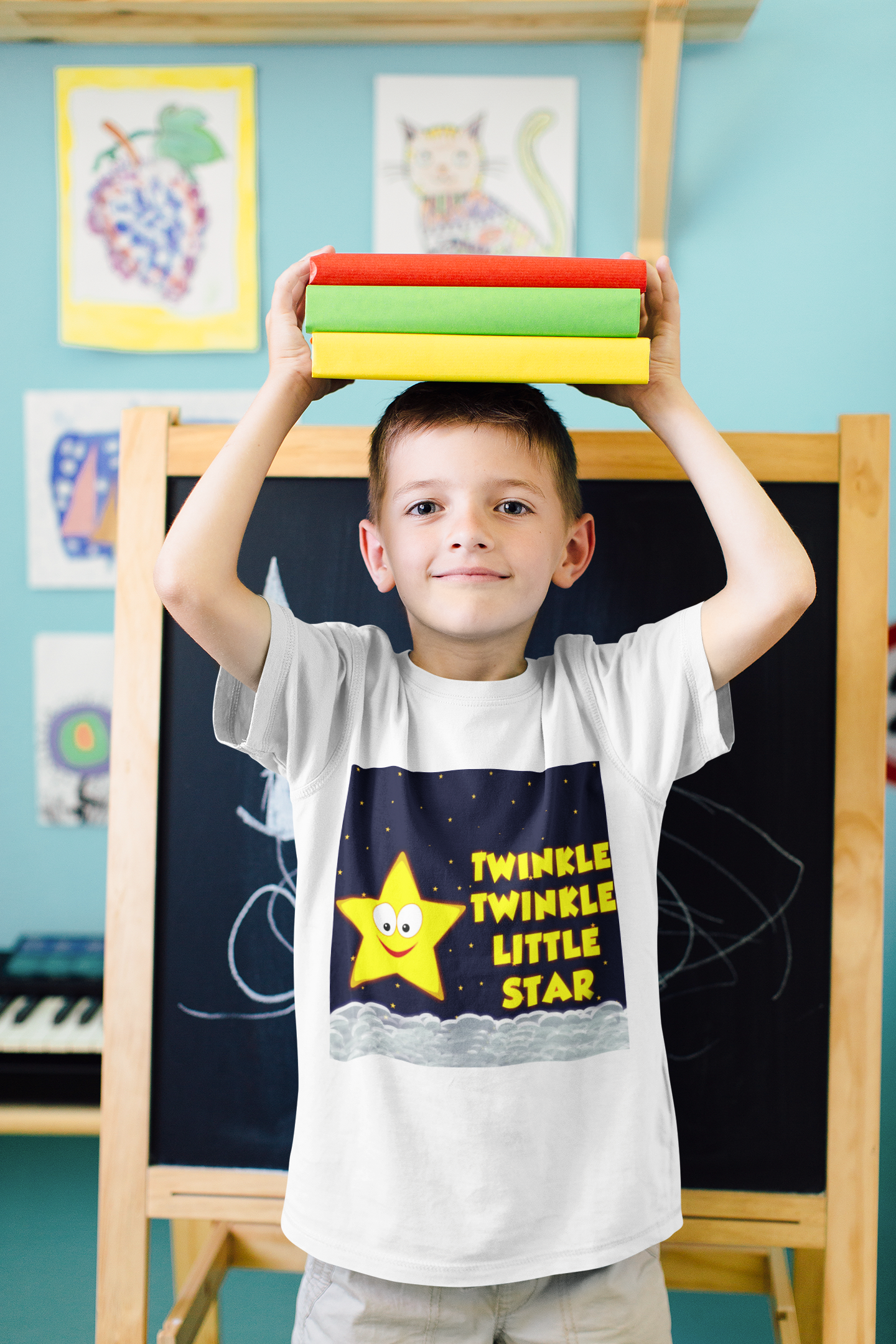 Twinkle Twinkle Little Star Poem Half Sleeves T-Shirt for Boy-FunkyTeesClub