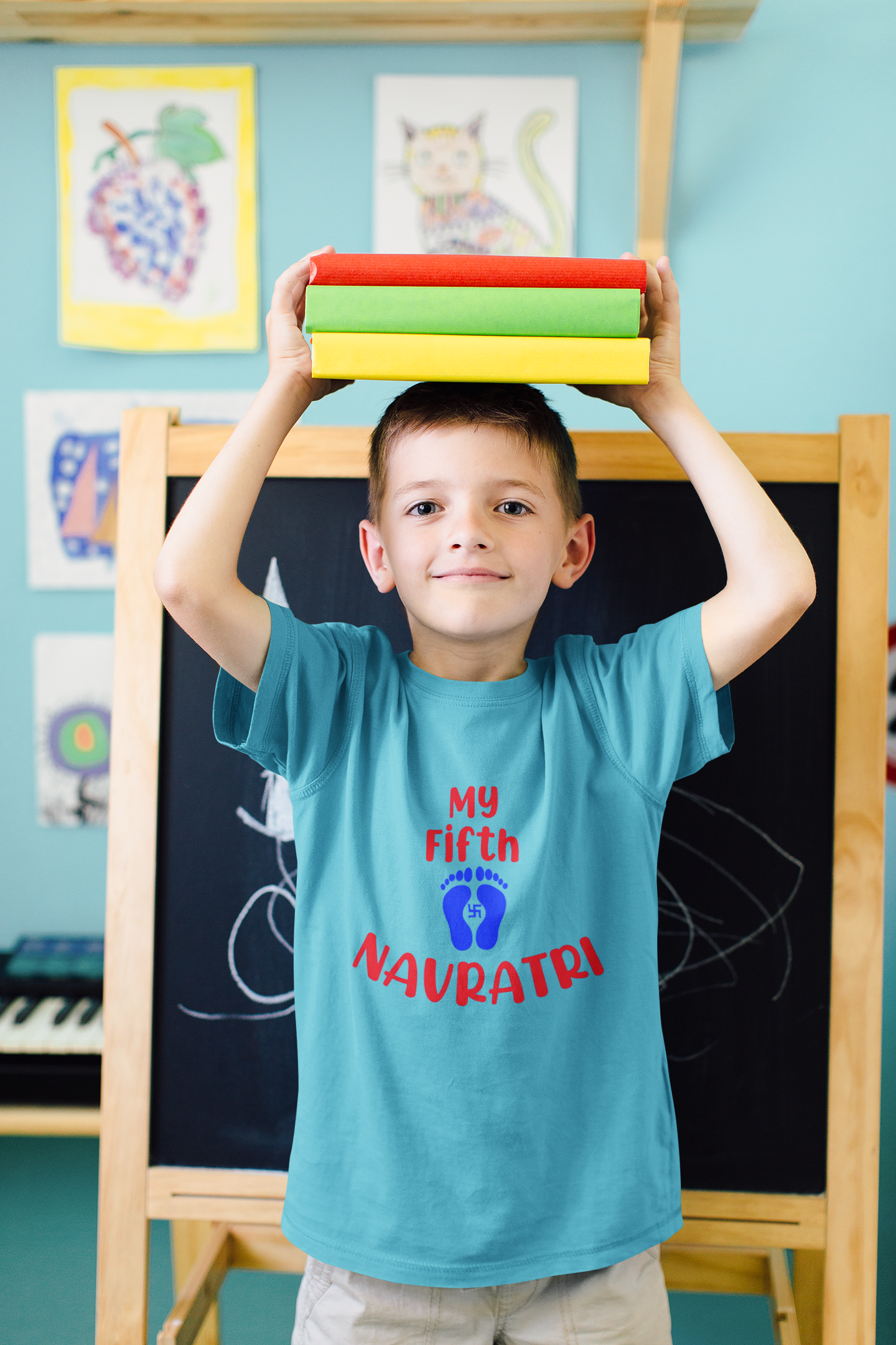 My Fifth Navratri Half Sleeves T-Shirt for Boy-FunkyTeesClub