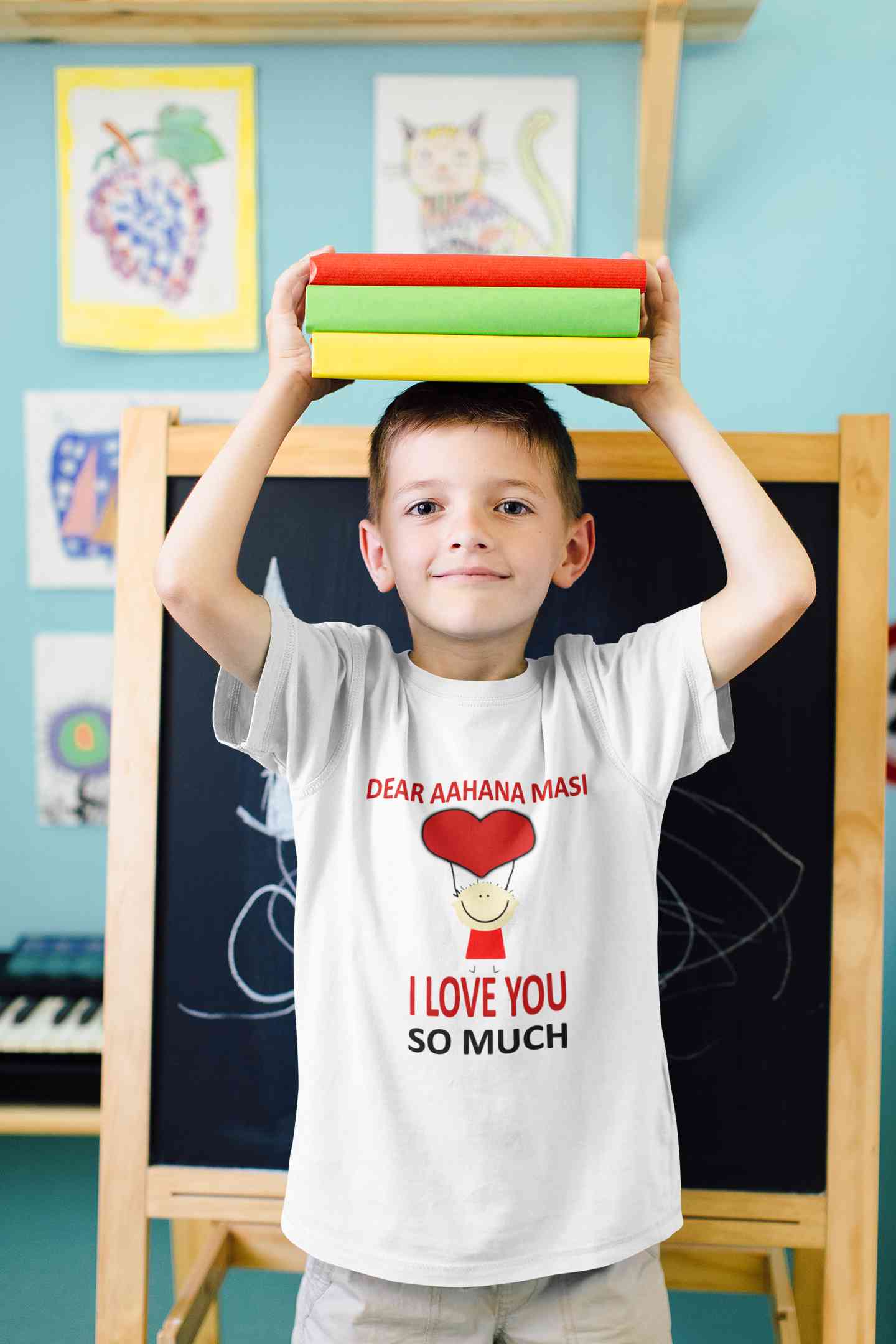 Custom Name I love My Masi So Much Half Sleeves T-Shirt for Boy-FunkyTeesClub