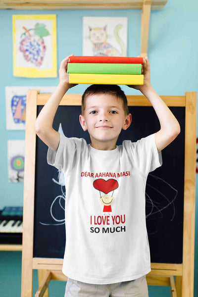 Custom Name I love My Masi So Much Half Sleeves T-Shirt for Boy-FunkyTeesClub