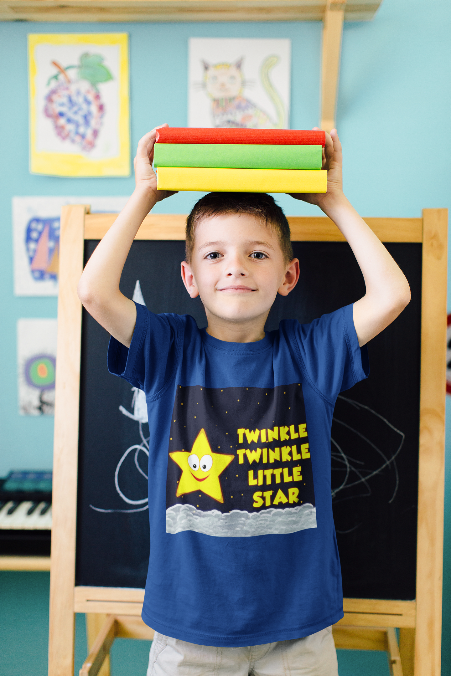 Twinkle Twinkle Little Star Poem Half Sleeves T-Shirt for Boy-FunkyTeesClub