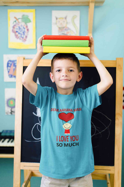 Custom Name I love My Masi So Much Half Sleeves T-Shirt for Boy-FunkyTeesClub