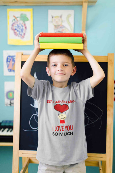 Custom Name I love My Masi So Much Half Sleeves T-Shirt for Boy-FunkyTeesClub