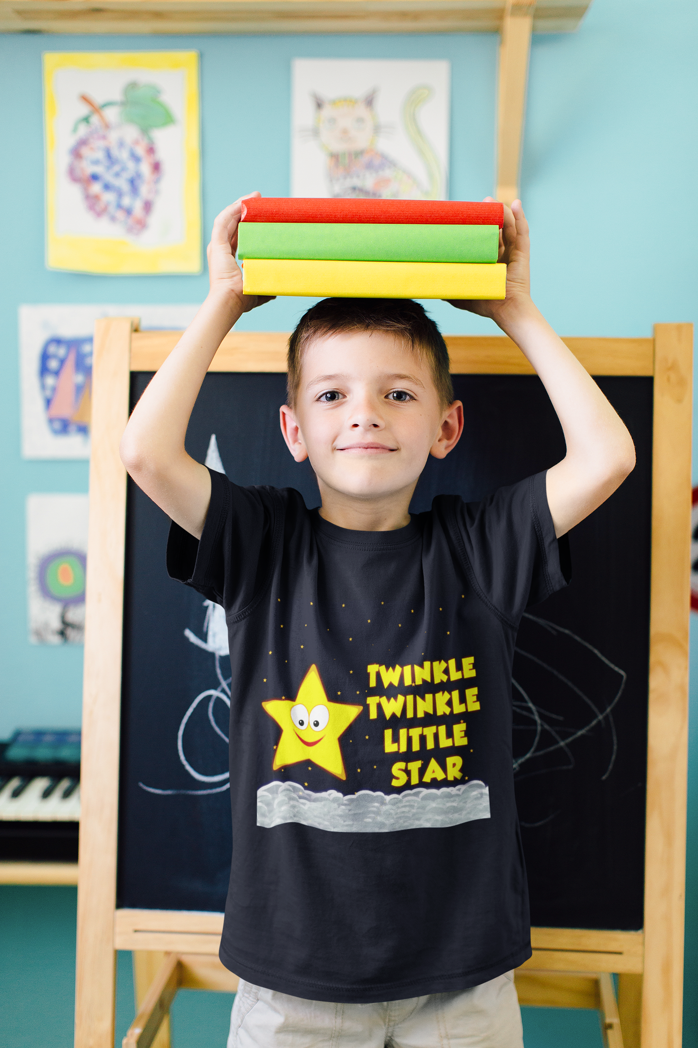 Twinkle Twinkle Little Star Poem Half Sleeves T-Shirt for Boy-FunkyTeesClub