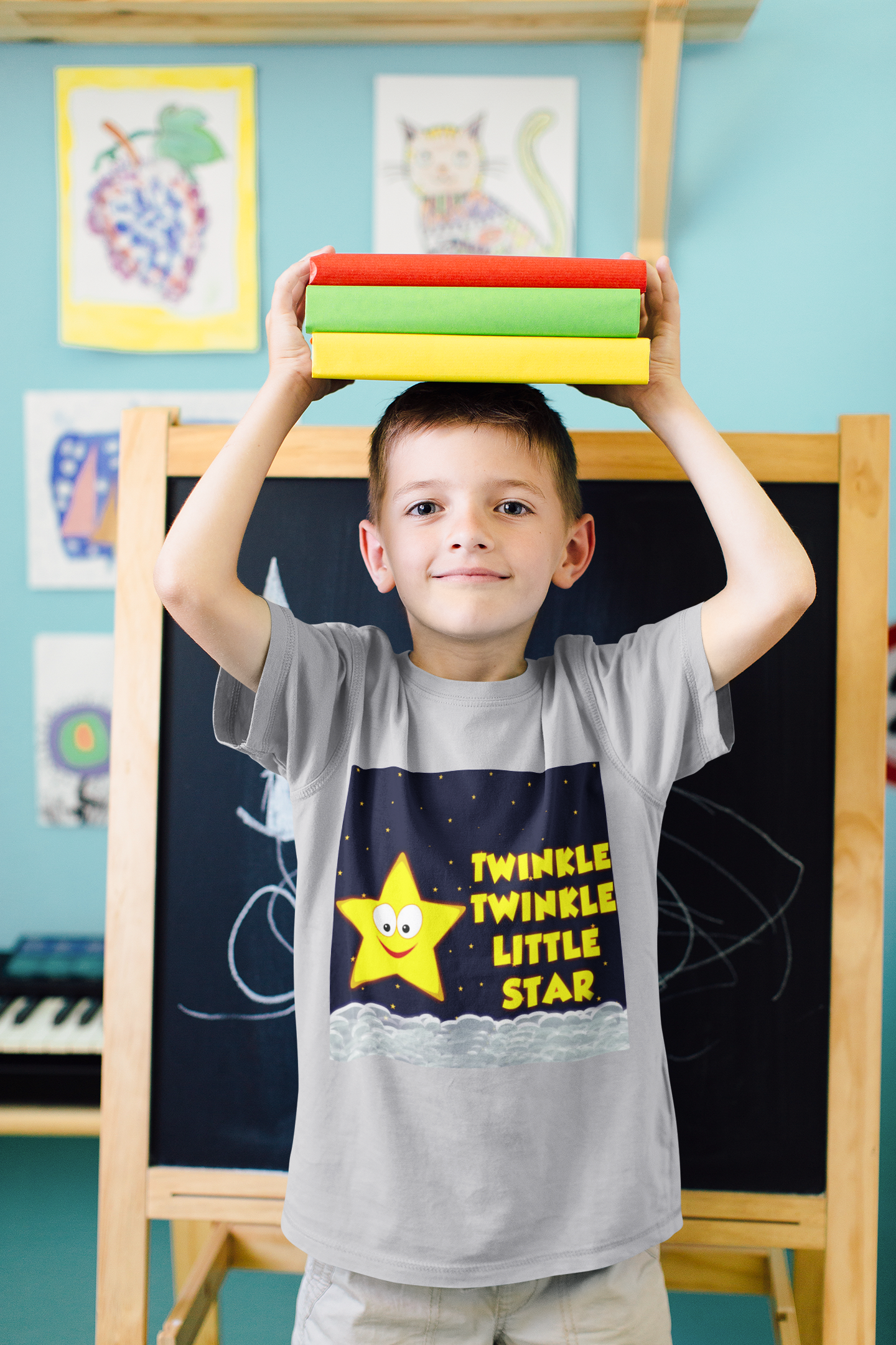 Twinkle Twinkle Little Star Poem Half Sleeves T-Shirt for Boy-FunkyTeesClub