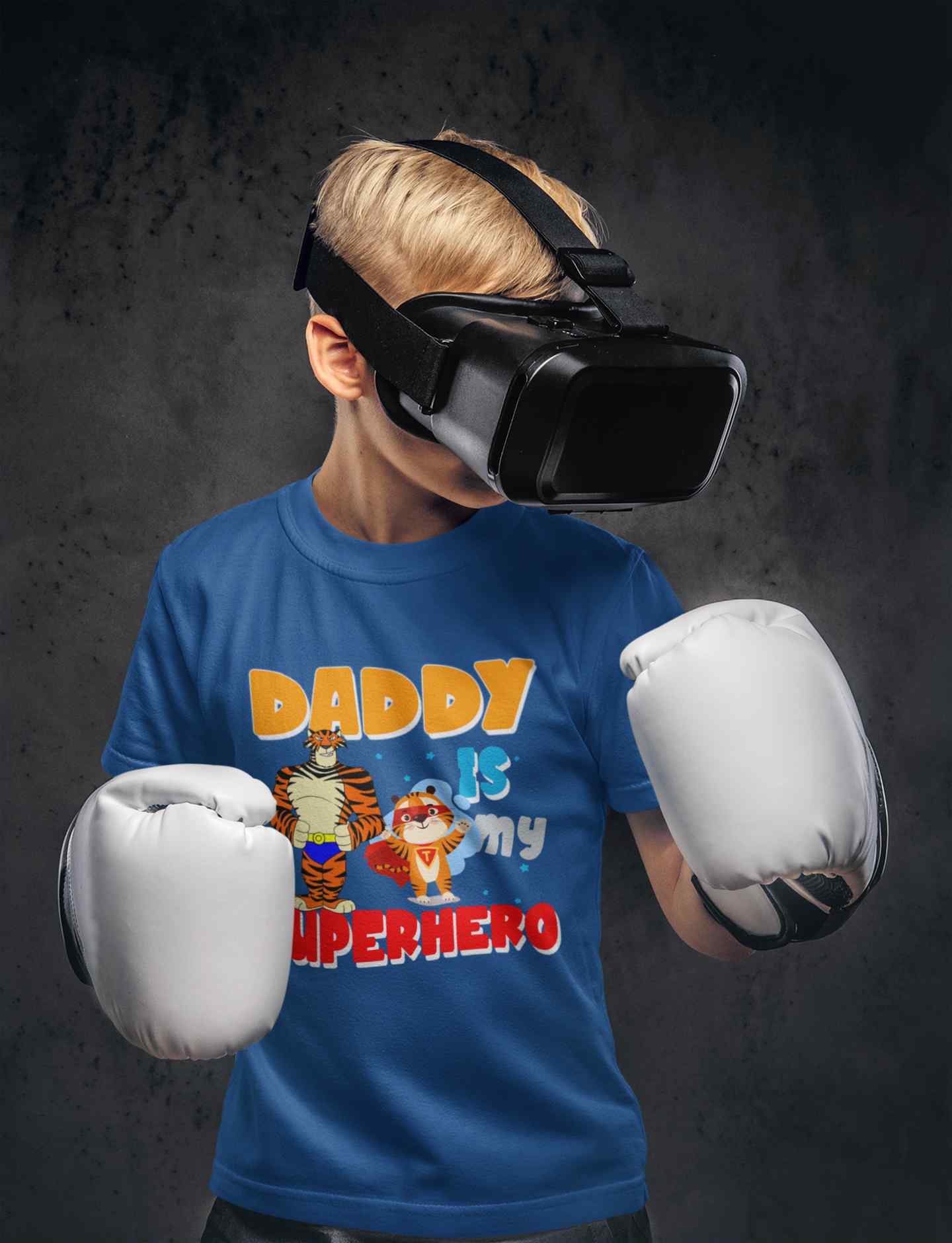 Superhero Dad Cartoon Half Sleeves T-Shirt for Boy-FunkyTeesClub