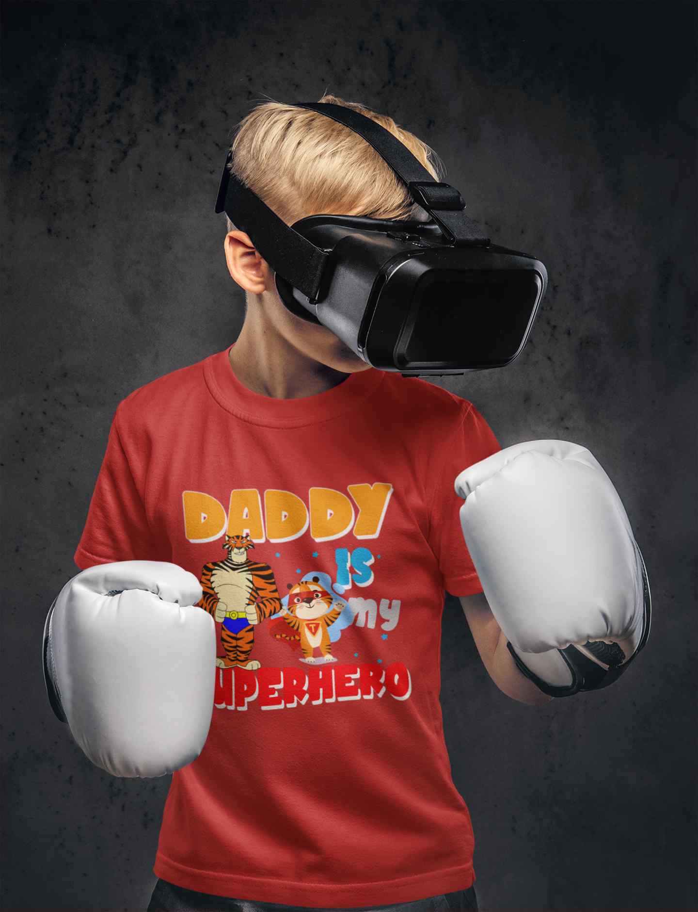 Superhero Dad Cartoon Half Sleeves T-Shirt for Boy-FunkyTeesClub