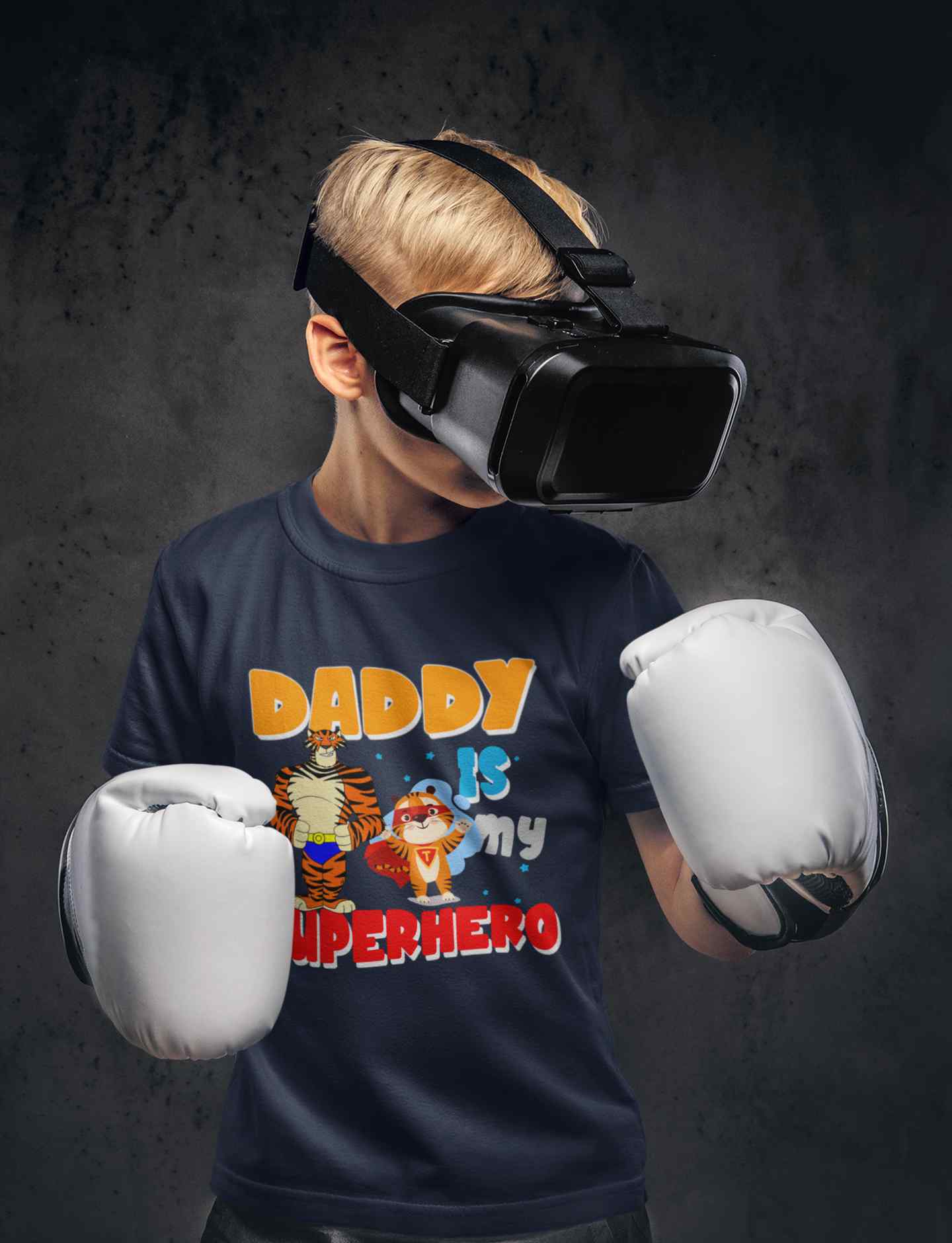 Superhero Dad Cartoon Half Sleeves T-Shirt for Boy-FunkyTeesClub
