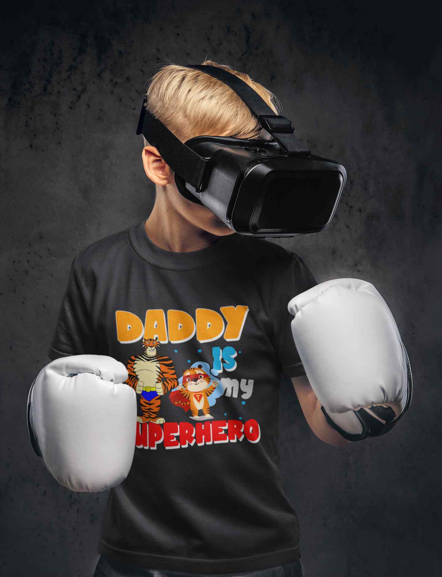 Superhero Dad Cartoon Half Sleeves T-Shirt for Boy-FunkyTeesClub
