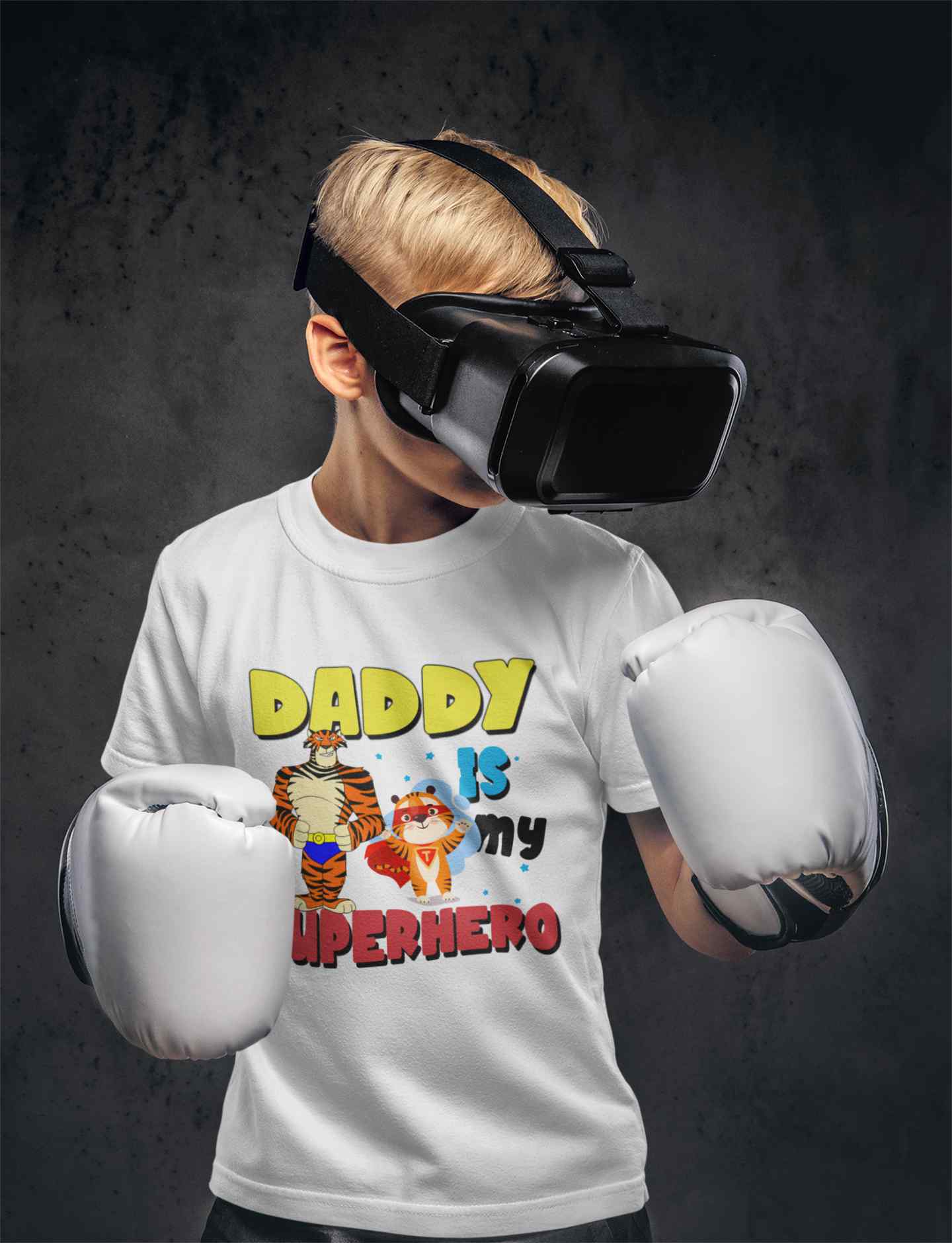 Superhero Dad Cartoon Half Sleeves T-Shirt for Boy-FunkyTeesClub
