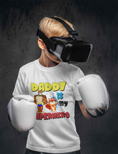 Superhero Dad Cartoon Half Sleeves T-Shirt for Boy-FunkyTeesClub