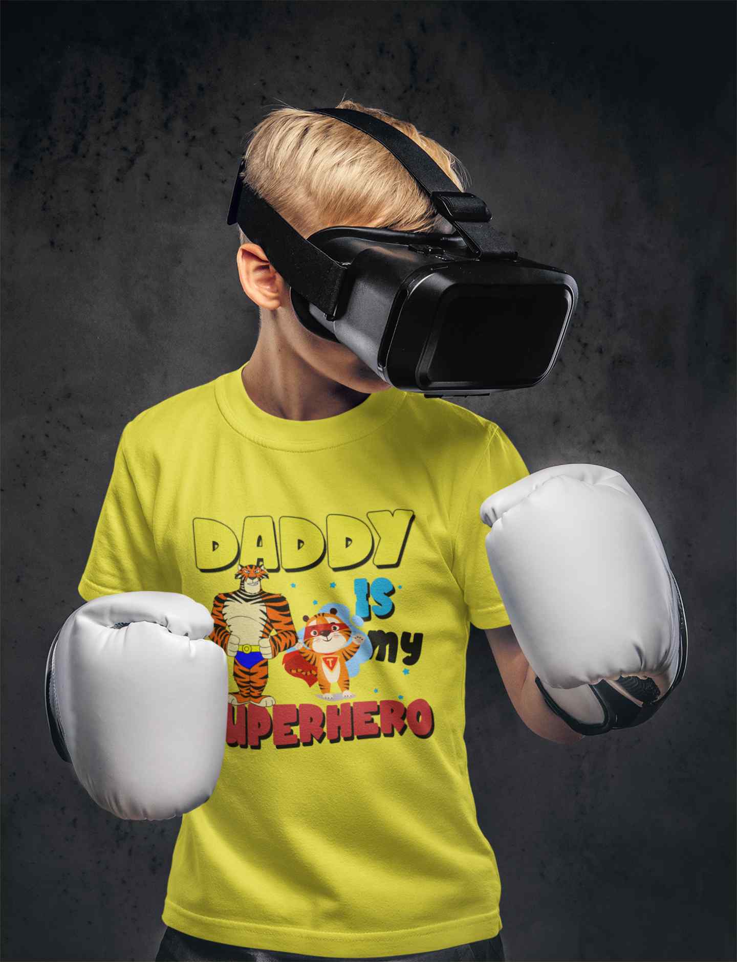 Superhero Dad Cartoon Half Sleeves T-Shirt for Boy-FunkyTeesClub