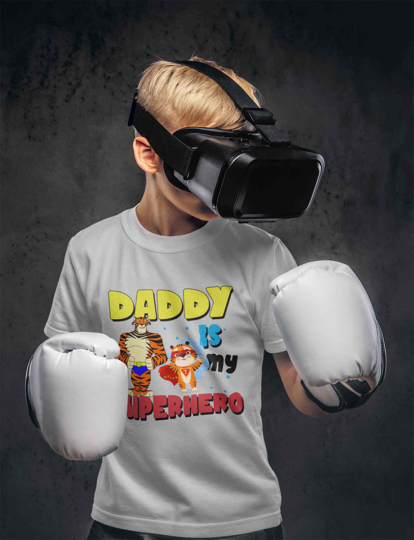 Superhero Dad Cartoon Half Sleeves T-Shirt for Boy-FunkyTeesClub