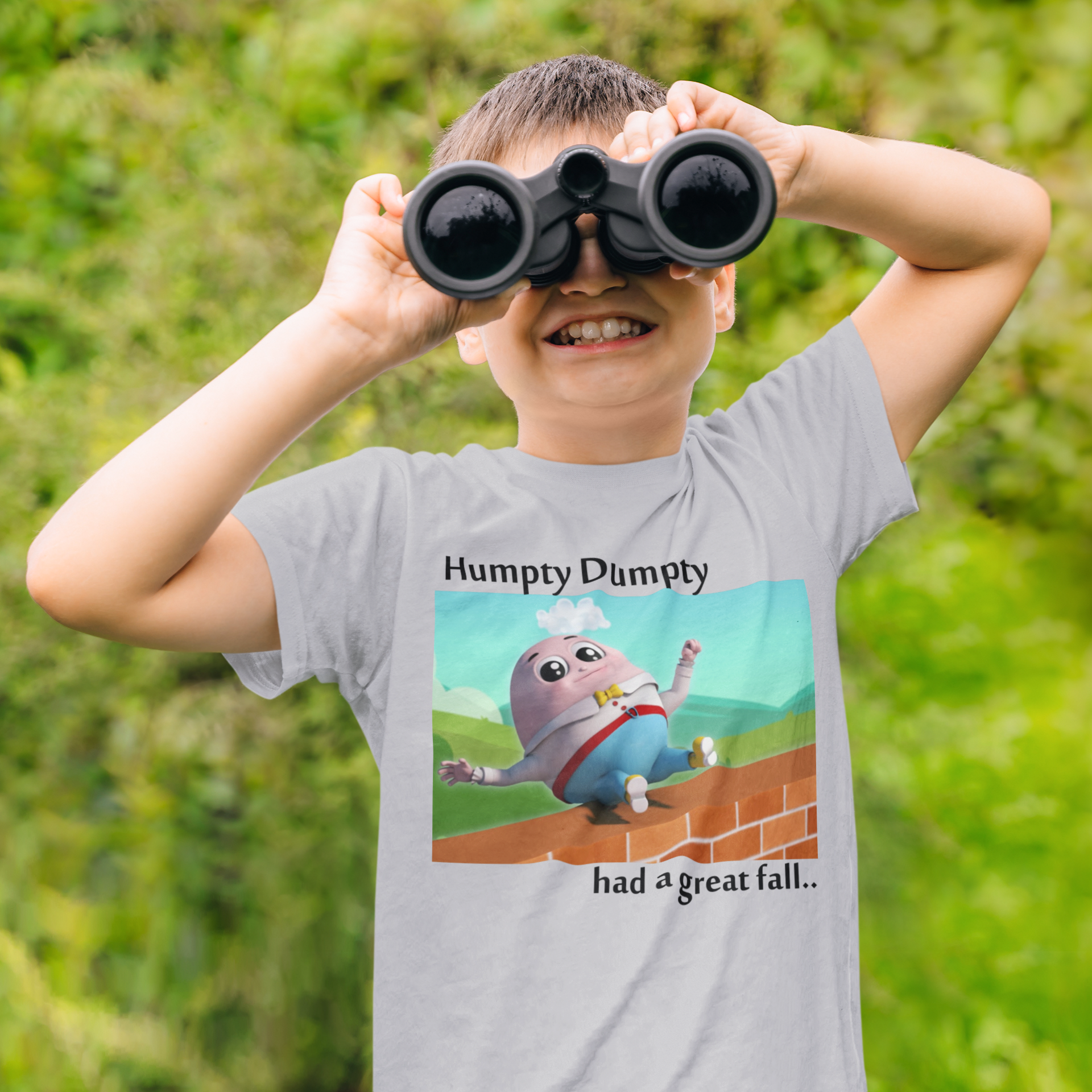 Humpty Dumpty Poem Half Sleeves T-Shirt for Boy-FunkyTeesClub
