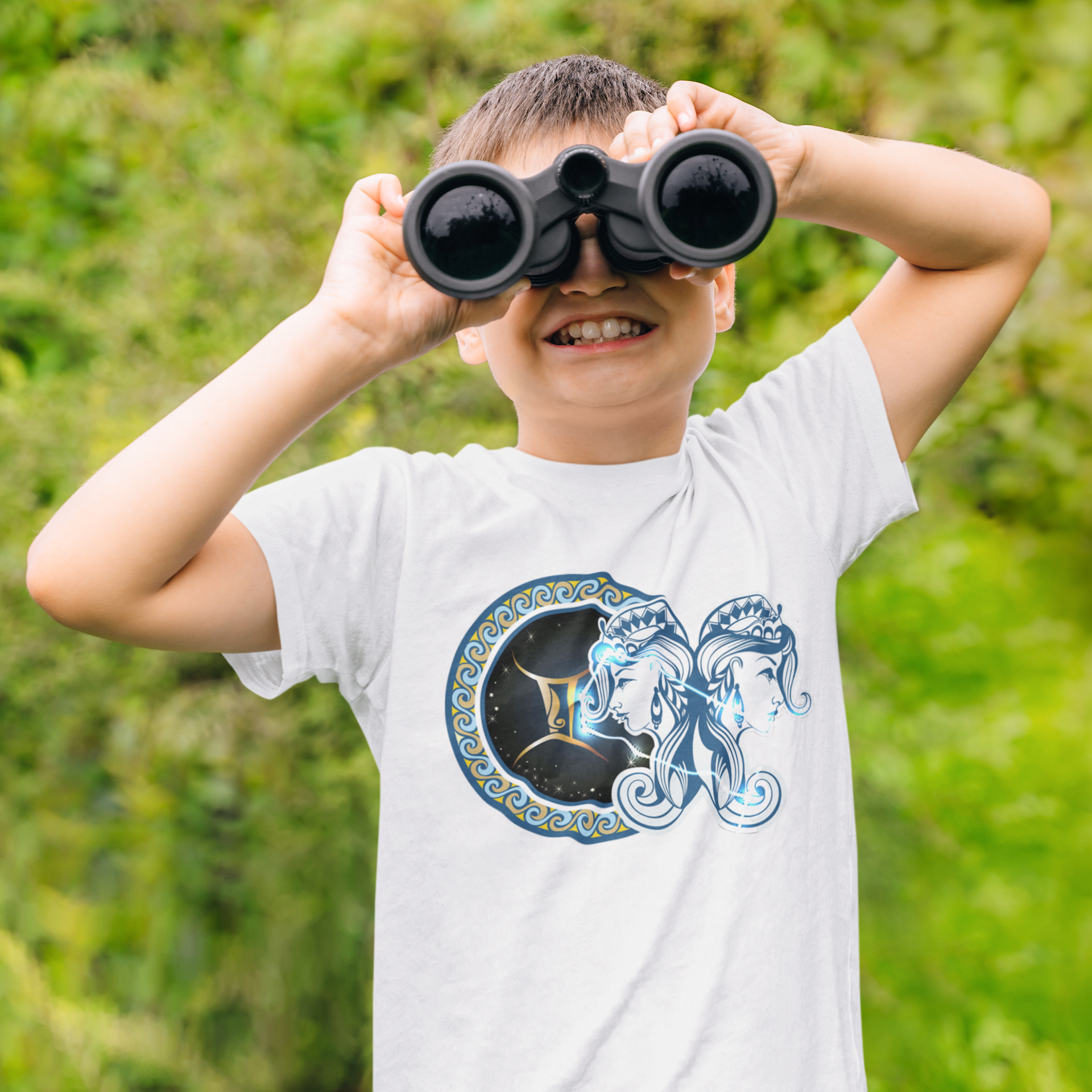 Gemini Zodiac Sign Half Sleeves T-Shirt for Boy-FunkyTeesClub