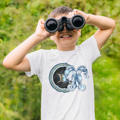 Gemini Zodiac Sign Half Sleeves T-Shirt for Boy-FunkyTeesClub