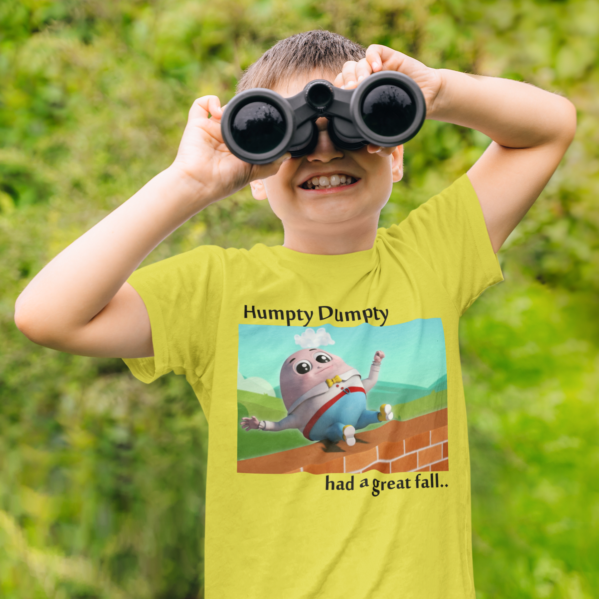 Humpty Dumpty Poem Half Sleeves T-Shirt for Boy-FunkyTeesClub